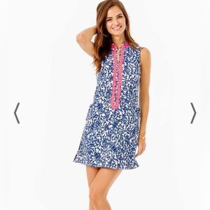 New Lilly Pulitzer Jonna Romper Oyster Bay blue Krillin it pink  size 12